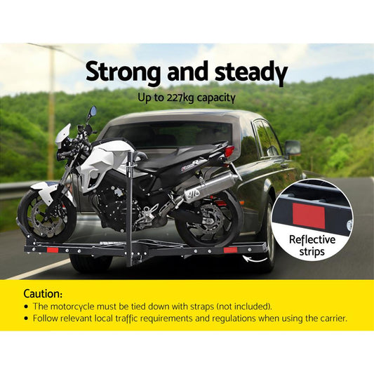 Giantz Adjustable Motorcycle Carrier Rack with Ramp – 2" Towbar