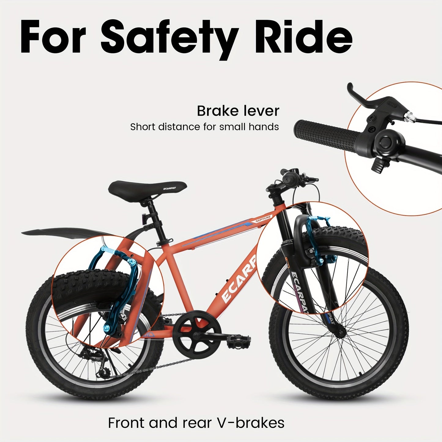 RideStart™ – 20" Kids Mountain Bike (7-Speed, Orange)