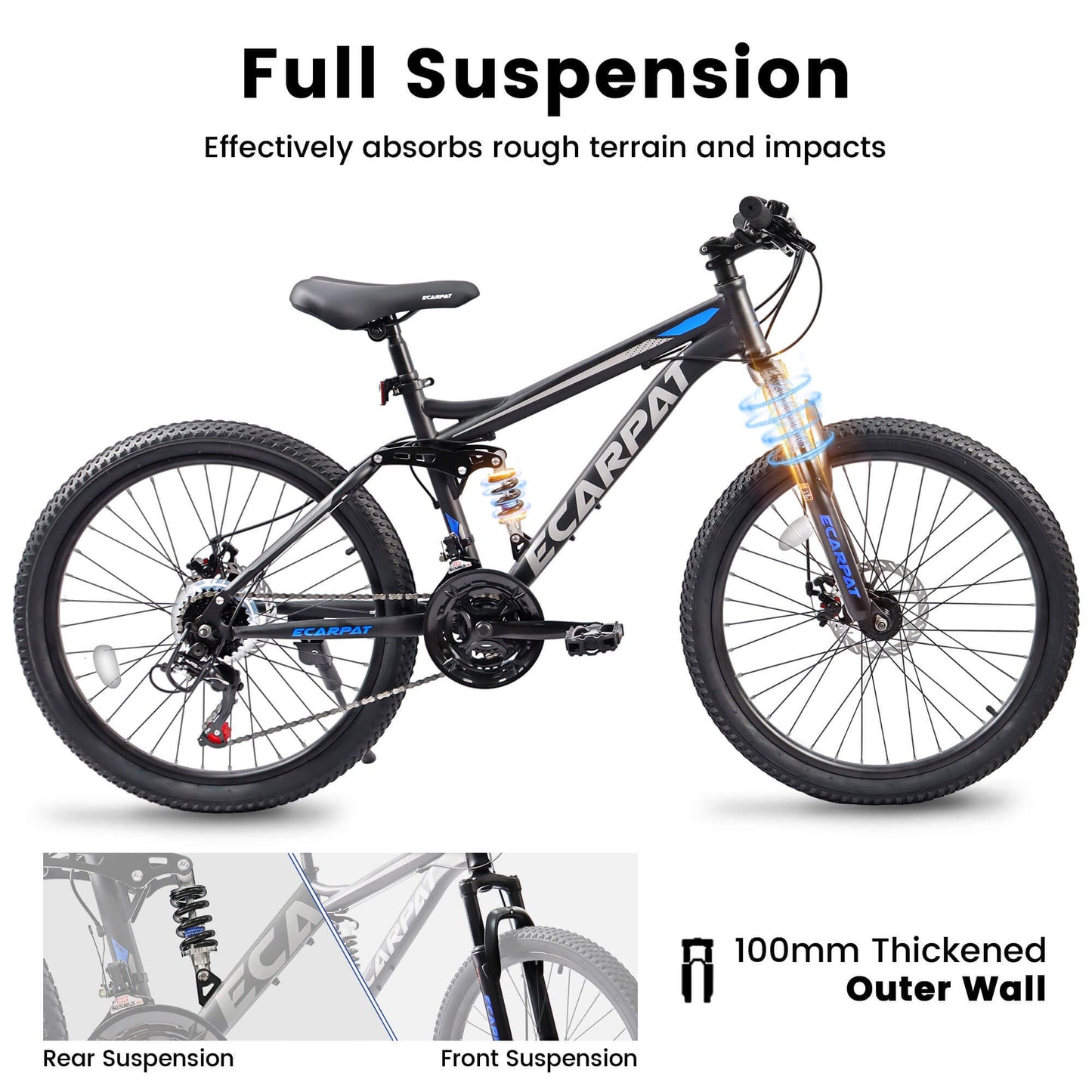 FlexRide™ 24 – 24" Mountain Bike with Disc Brakes & 21-Speed Gear System