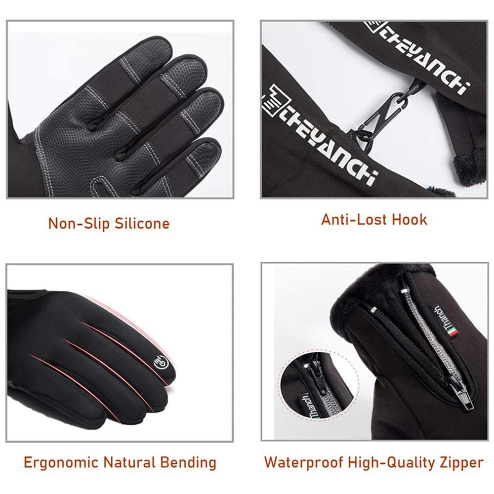 Winter Men’s Warm Touch Screen Gloves – Waterproof & Anti-Slip