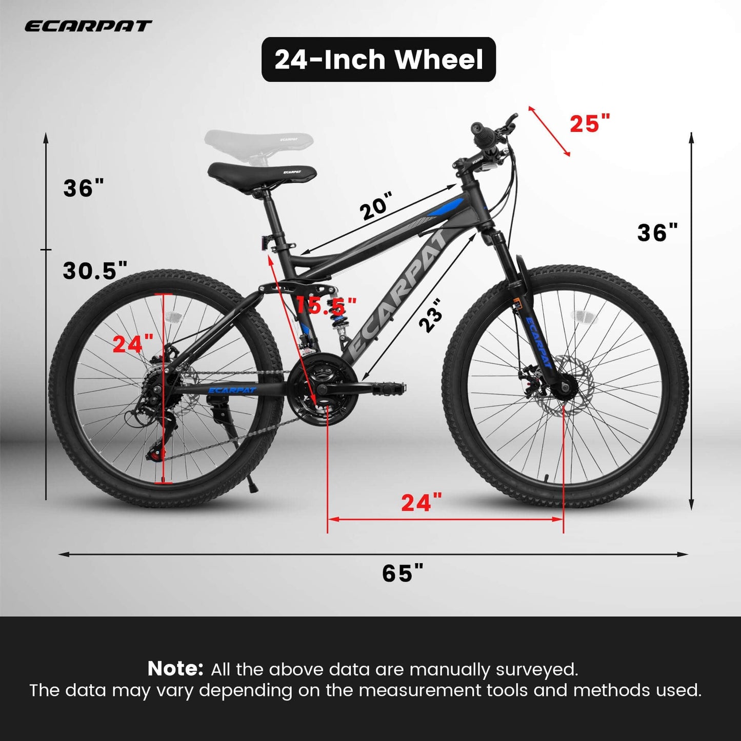 FlexRide™ 24 – 24" Mountain Bike with Disc Brakes & 21-Speed Gear System