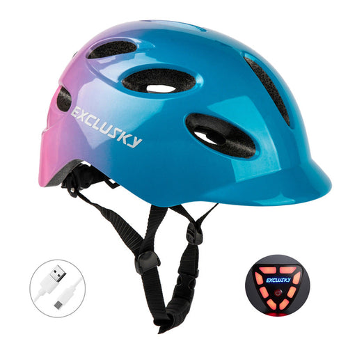 Battery-Powered Bike Helmet Featuring Rear Illumination