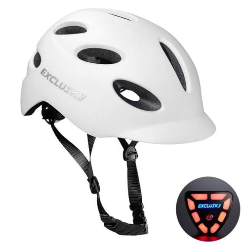 Battery-Powered Bike Helmet Featuring Rear Illumination