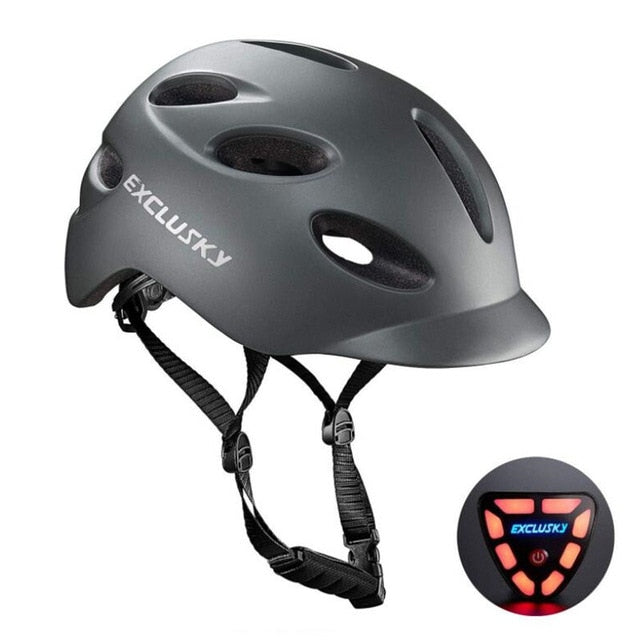 Battery-Powered Bike Helmet Featuring Rear Illumination