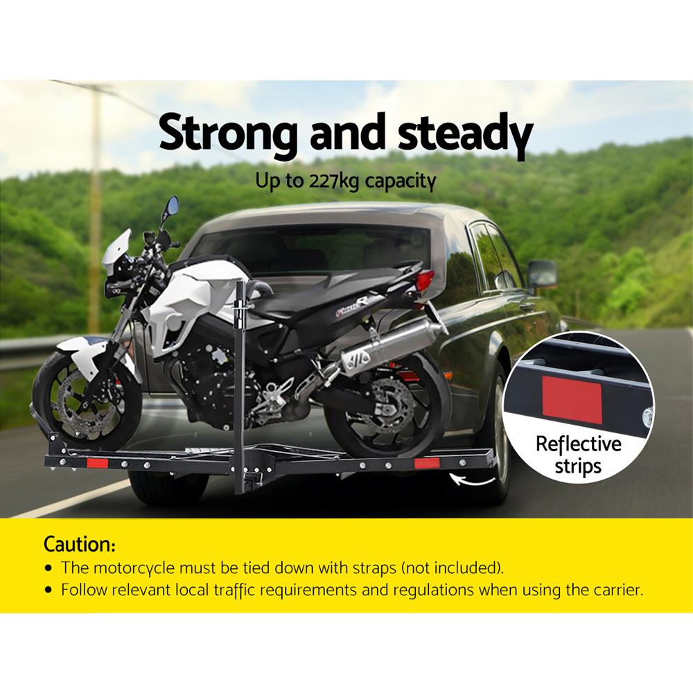 Giantz Adjustable Motorcycle Carrier Rack with Ramp – 2" Towbar