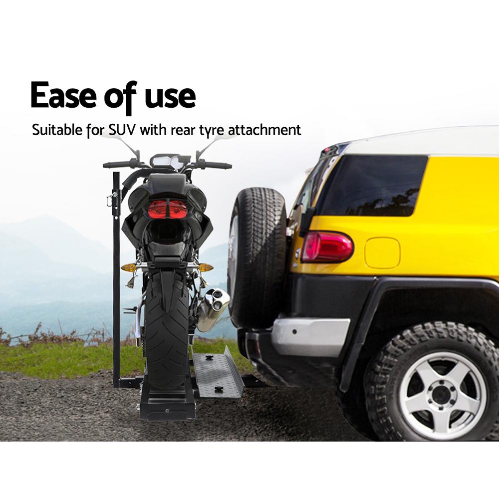 Giantz Adjustable Motorcycle Carrier Rack with Ramp – 2" Towbar