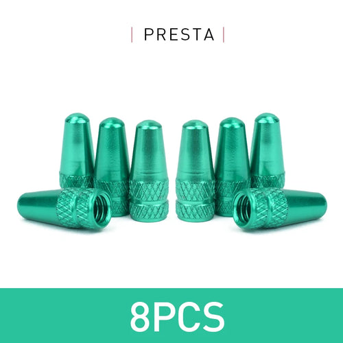 4/8PCS Aluminum Alloy Presta Valve Caps – MTB & Road Bike Tire Dust Covers