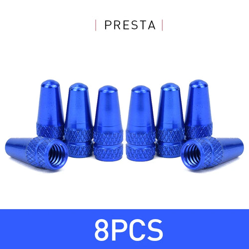 4/8PCS Aluminum Alloy Presta Valve Caps – MTB & Road Bike Tire Dust Covers