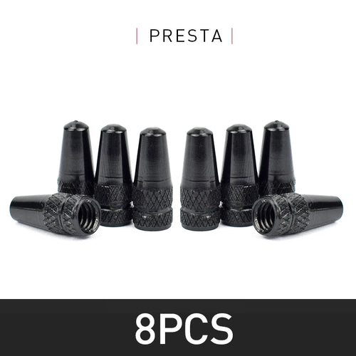 4/8PCS Aluminum Alloy Presta Valve Caps – MTB & Road Bike Tire Dust Covers