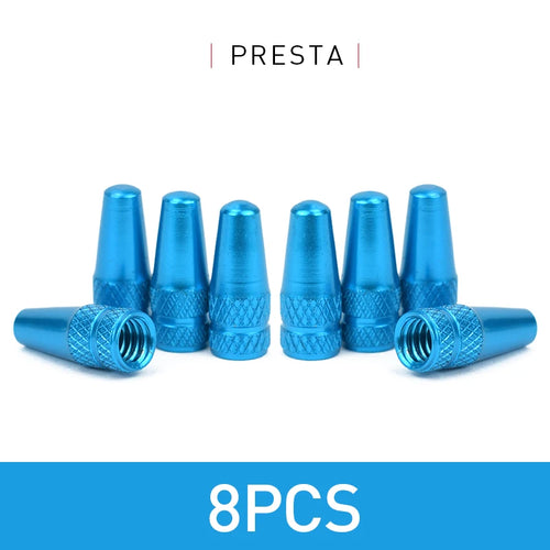 4/8PCS Aluminum Alloy Presta Valve Caps – MTB & Road Bike Tire Dust Covers