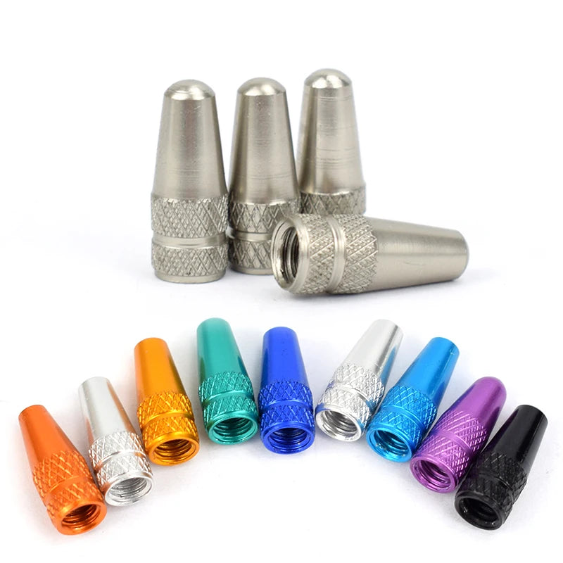4/8PCS Aluminum Alloy Presta Valve Caps – MTB & Road Bike Tire Dust Covers