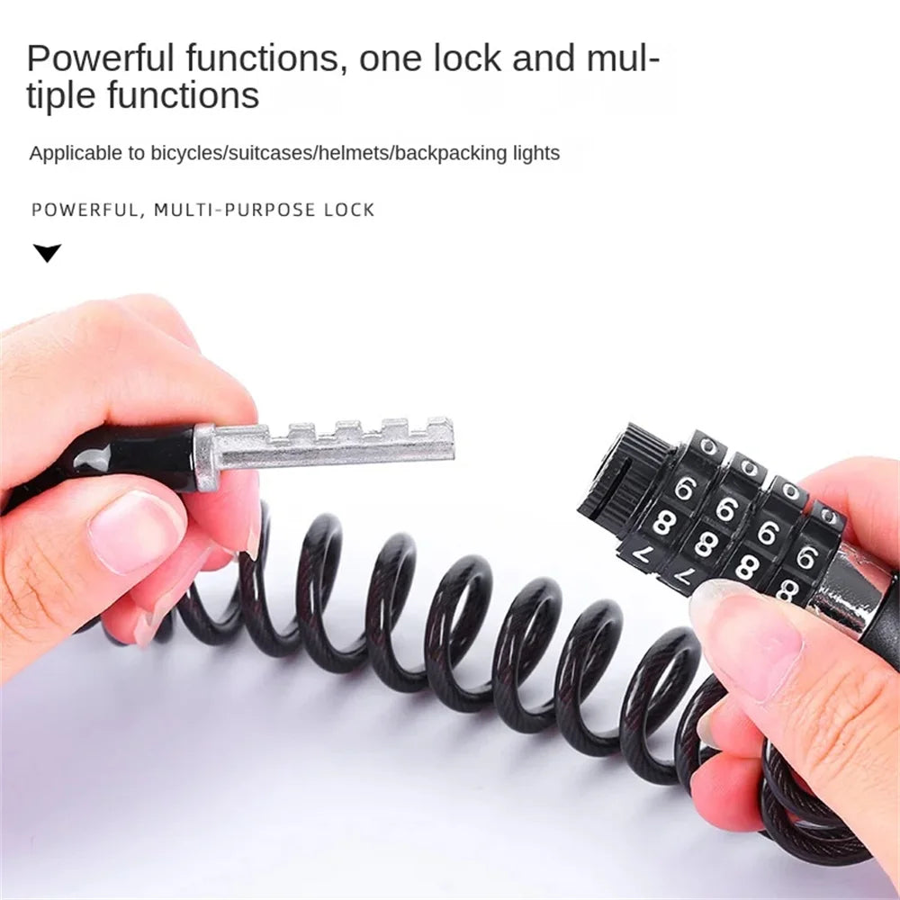 Bicycle Steel Wire Chain Lock – Heavy-Duty Anti-Theft Lock for Mountain Bikes & Motorcycles