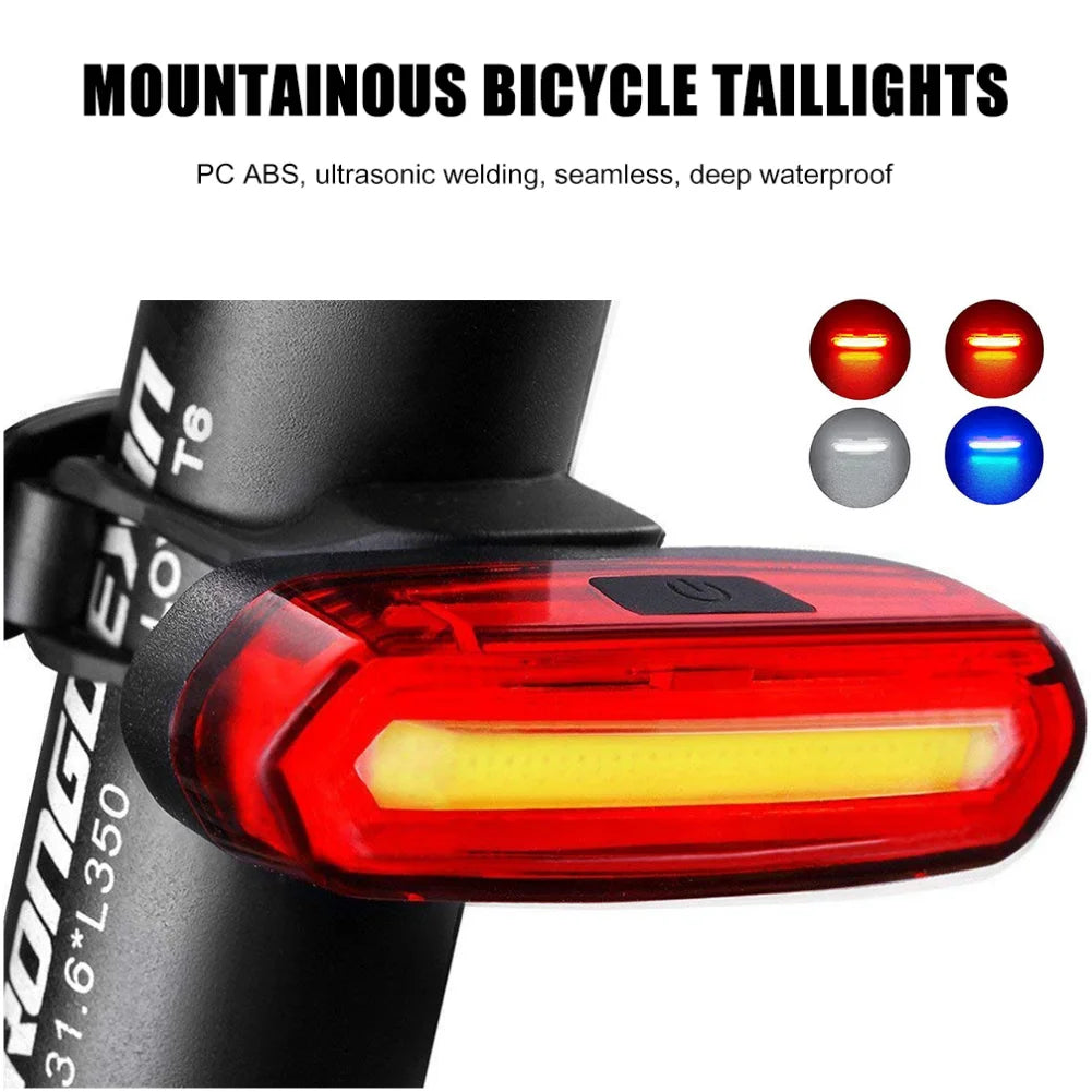 MTB & Road Bike Rear Light – USB Rechargeable LED Tail Light, Easy to Install