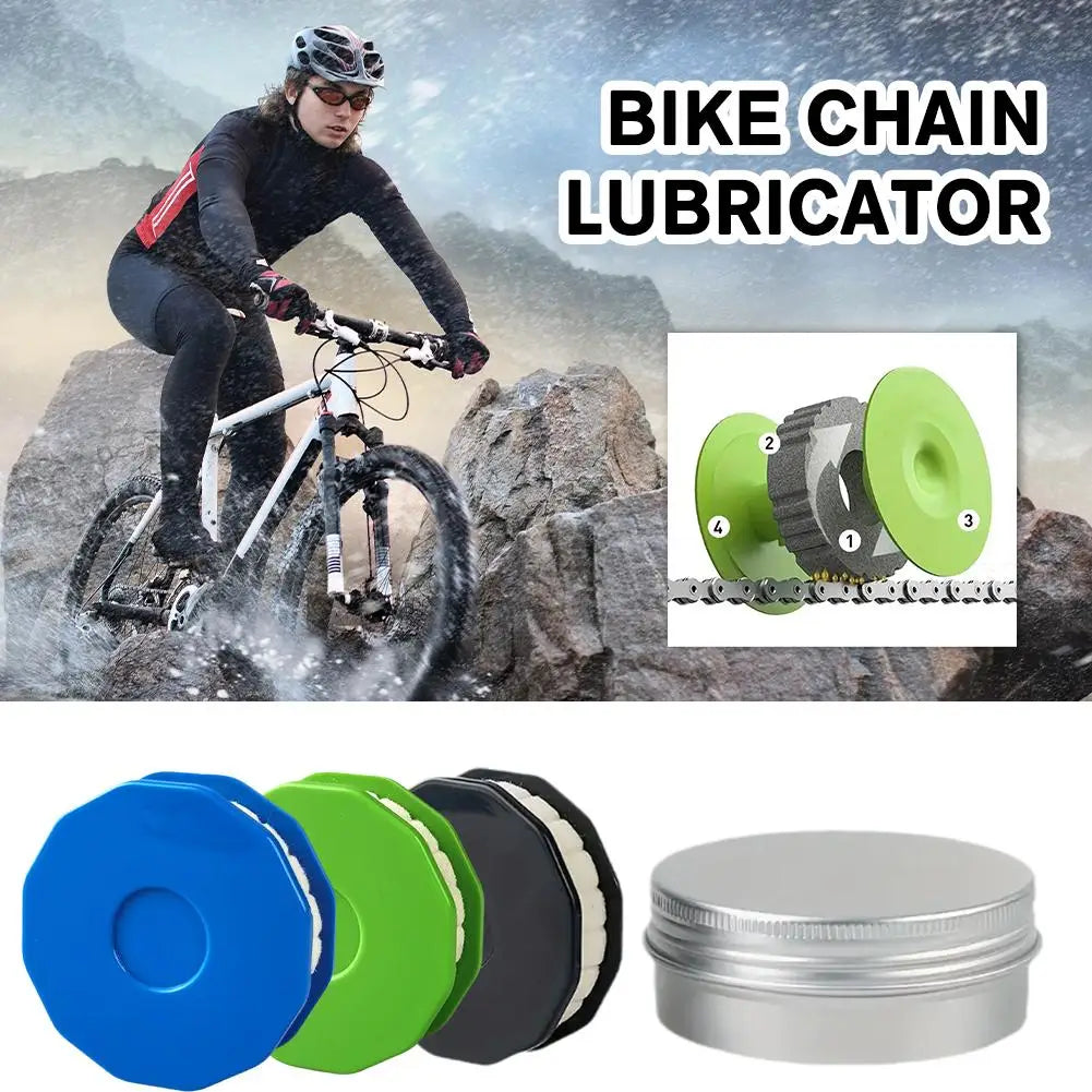 1PCS Bicycle Chain Lubricator – Roller Oiling & Cleaning Tool for Bike Chains