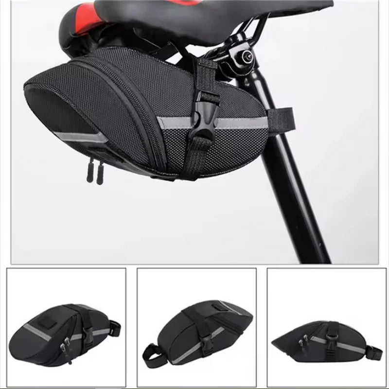 1Pc Bicycle Saddle Bag – Waterproof Mountain Bike Tail & Seat Cushion Storage Bag