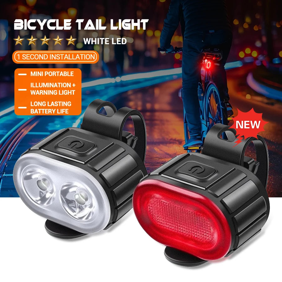 Front & Rear Rechargeable Bike Lights – USB LED Bicycle Cycling Flashlight Set