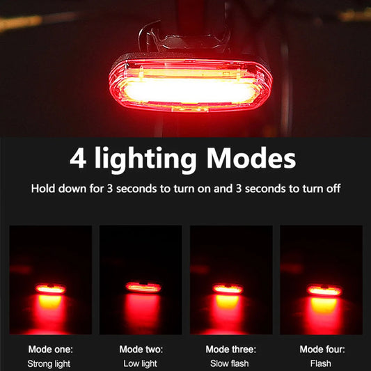 MTB & Road Bike Rear Light – USB Rechargeable LED Tail Light, Easy to Install