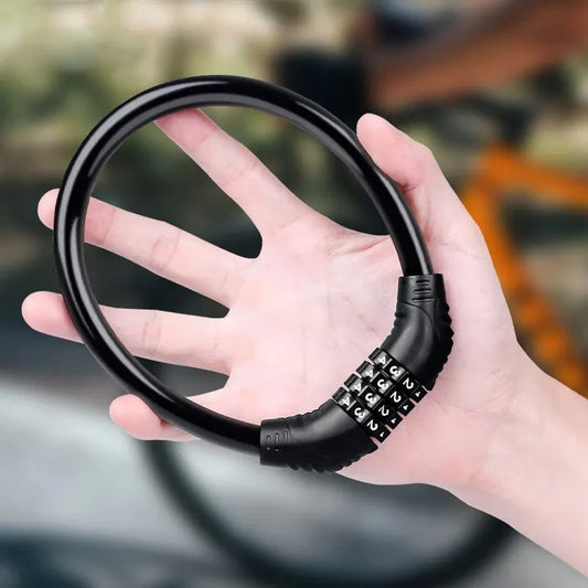 Portable 4-Digit Combination Bike Lock – Secure Anti-Theft Cable for Mountain & Road Bikes