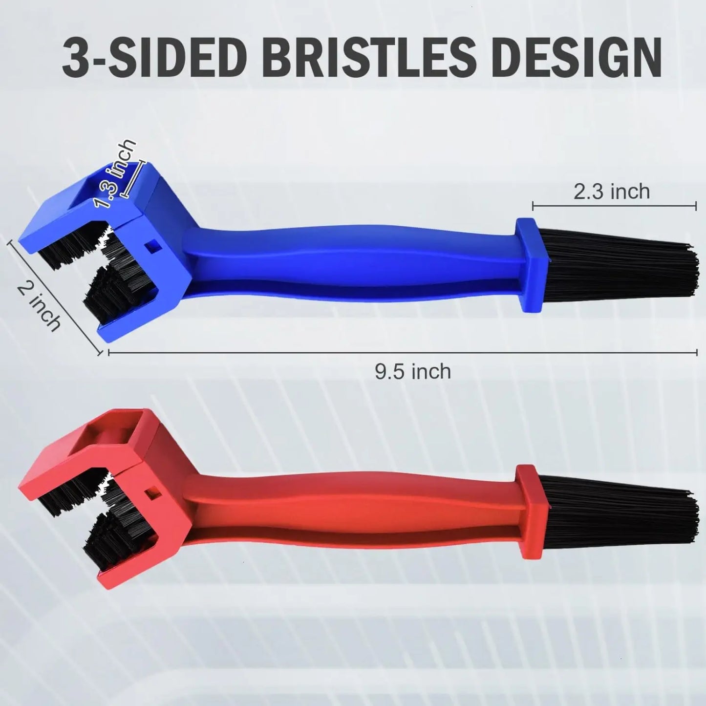 Motorcycle & Bicycle Chain Brush Cleaner – 3-Sided Plastic Cleaning Tool for Chain Maintenance
