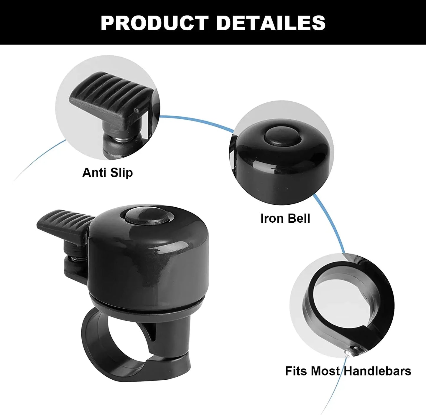 Alloy Bicycle Bell – Loud Safety Horn Alarm for Mountain & Road Bikes