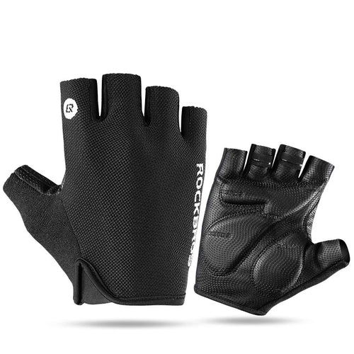 ROCKBROS Bike Gloves Half Finger Summer Breathable Anti-slip SBR Pad