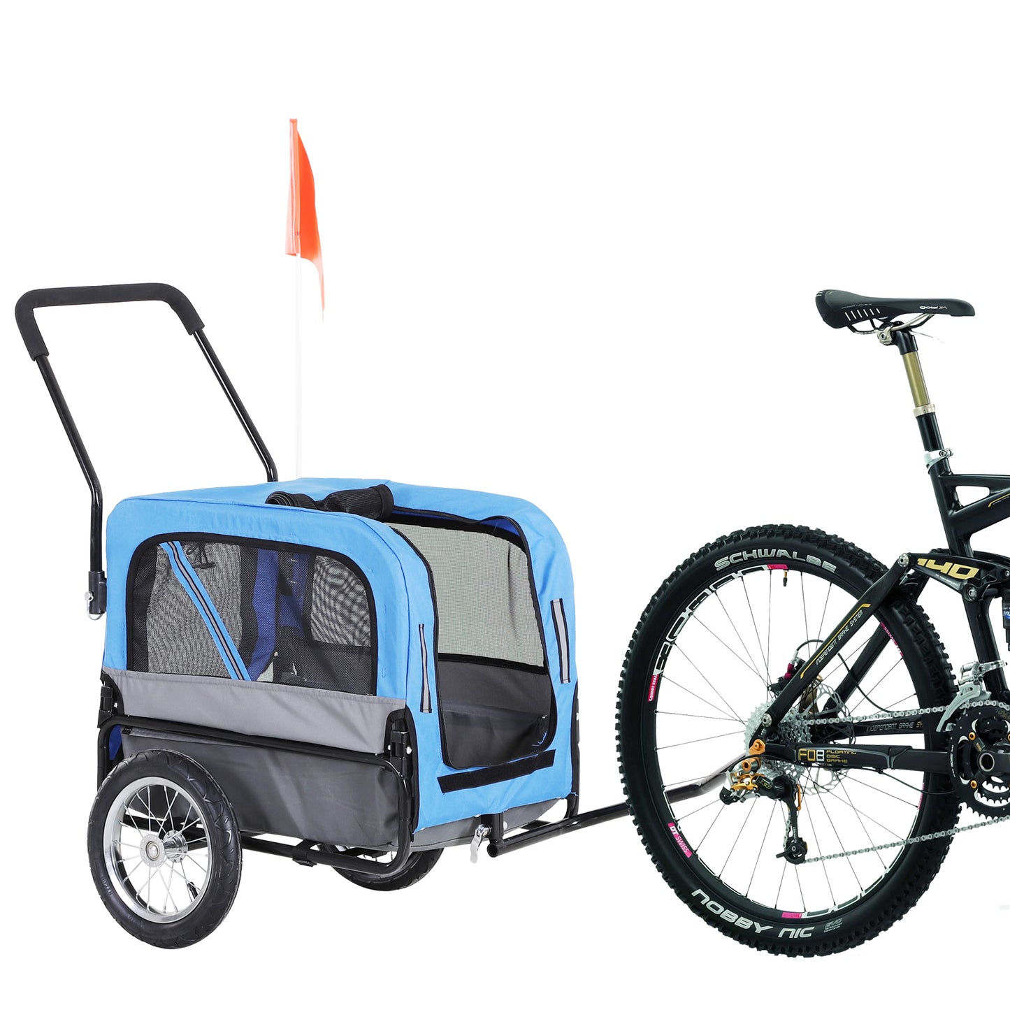 Paw Hut 2-In-1 Dog  Bicycle Trailer / Stroller Pet Carrier with 360