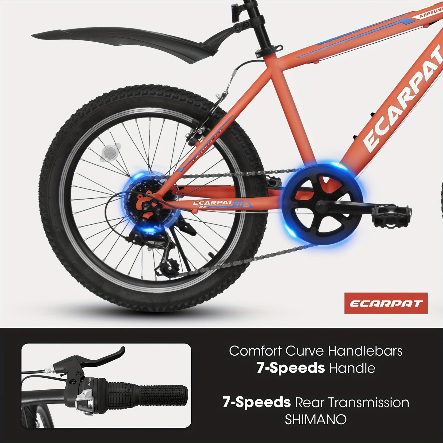 RideStart™ – 20" Kids Mountain Bike (7-Speed, Orange)