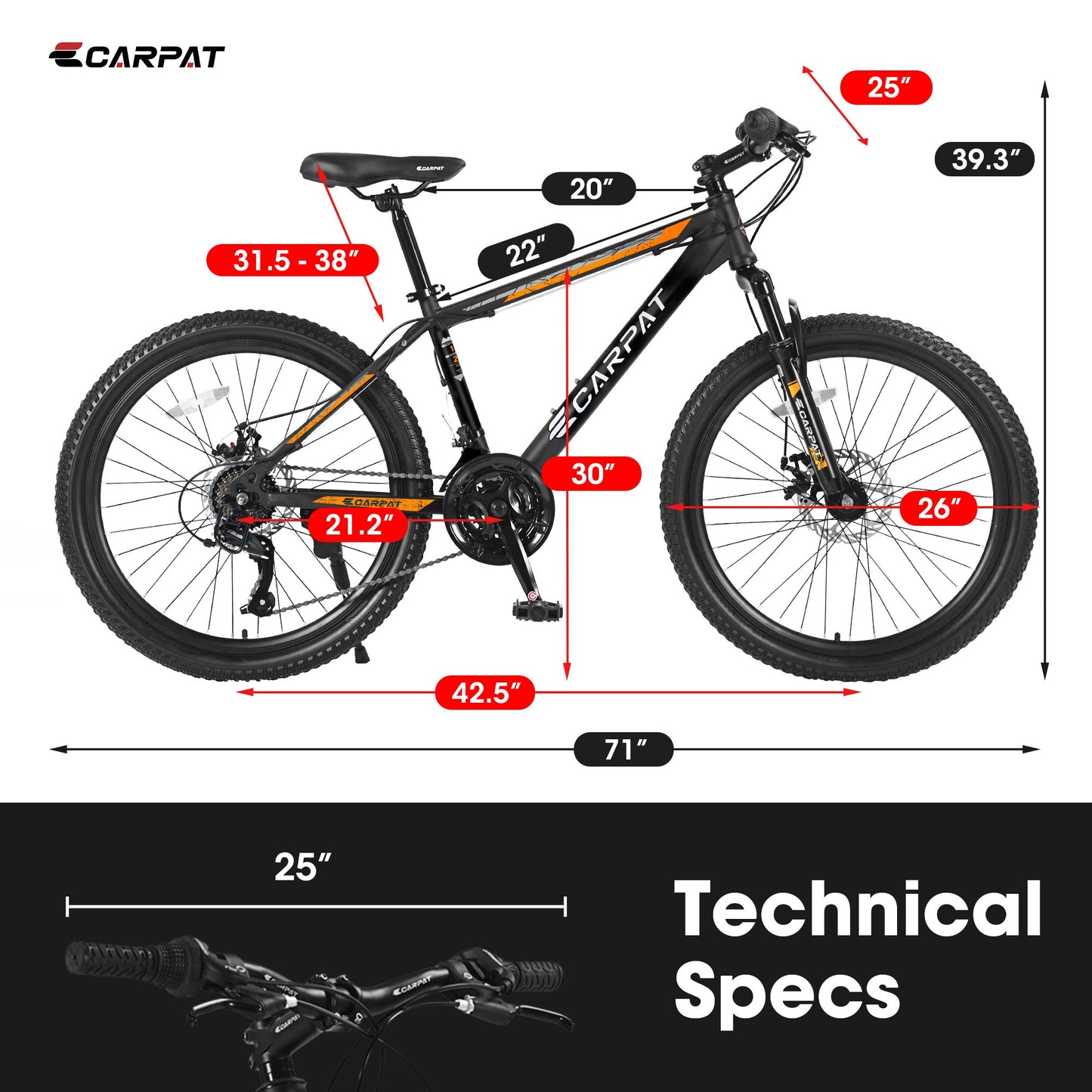 TrailStar™ City-Cruizer – 26" Mountain Bike with Shimano 21-Speed Drivetrain