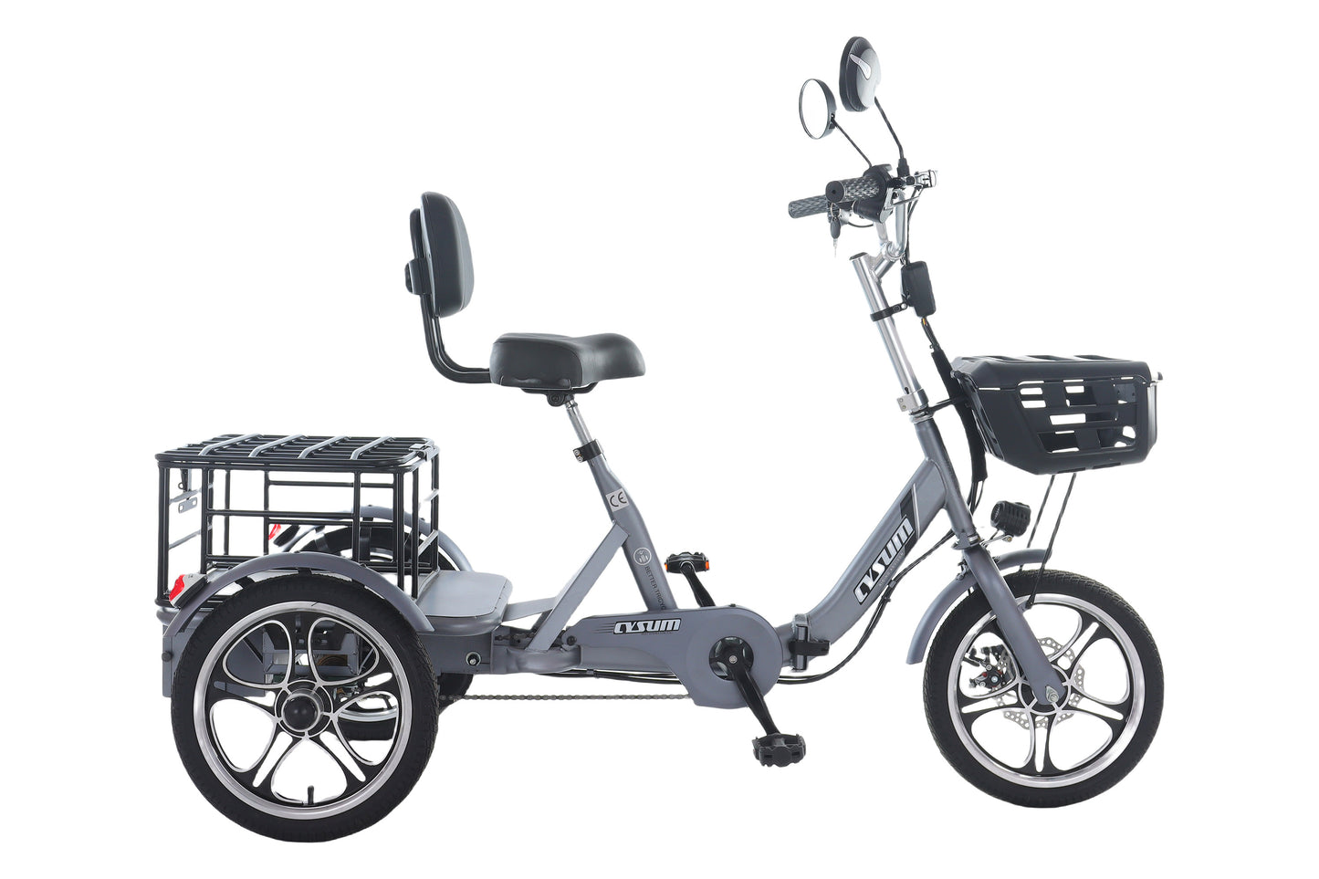 Foldable 48V 400W Cargo E-Trike – 16" Electric Tricycle for Elderly & Easy Mobility