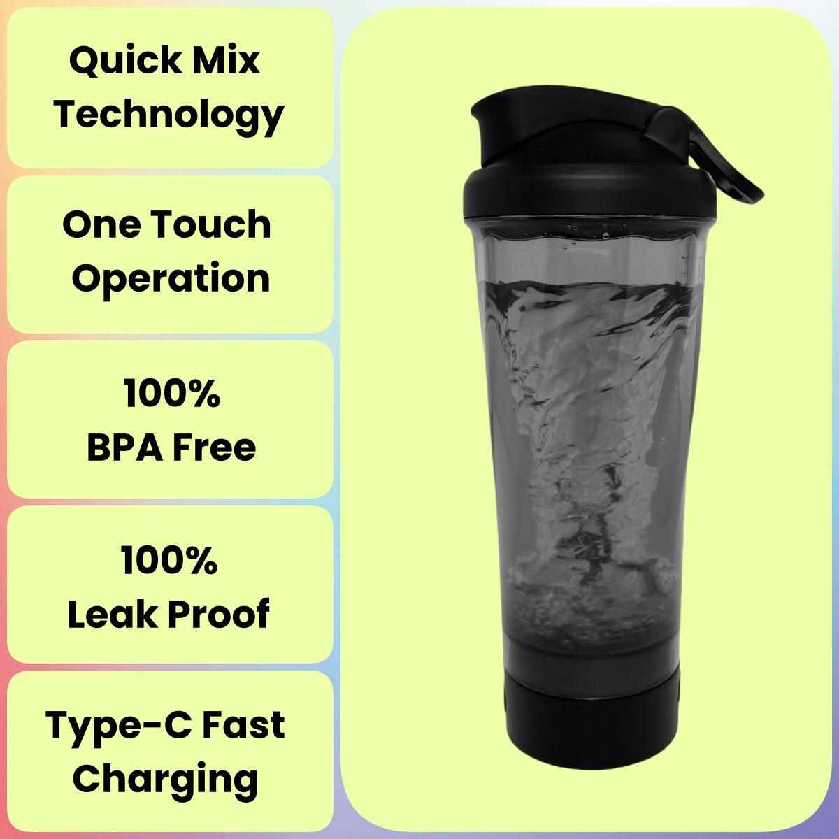 Electric Protein Shaker Bottle – Rechargeable