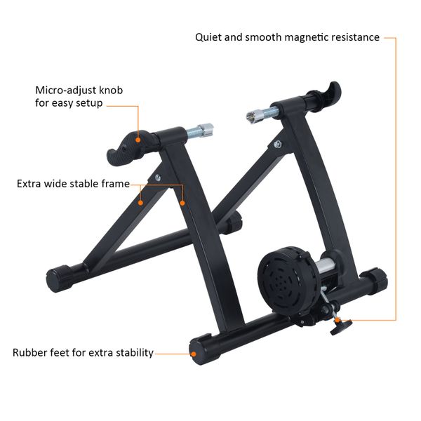 Soozier Folding Indoor Magnetic Bike Trainer – Quiet Cycling Stand with Adjustable Resistance