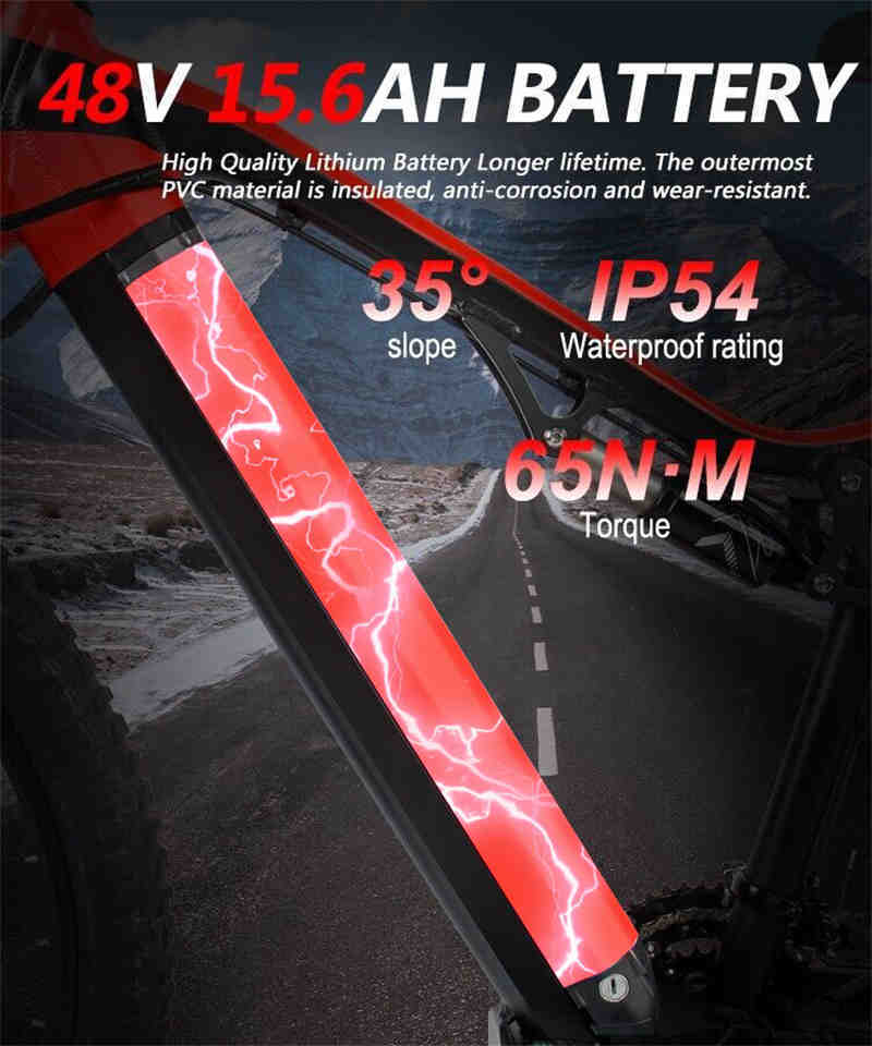 ⚡ Siroock™ Red 500W eMTB – 27.5" Electric Mountain Bike (48V, 7-Speed)