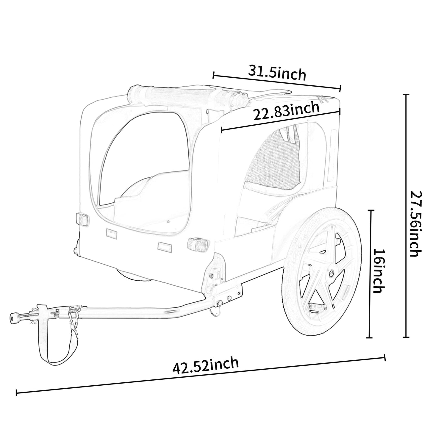 Pet Bike Trailer Dog Cart for Bicycle ,Suitable for Small and Medium